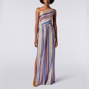 Missoni one shoulder striped jumpsuit beach cover up NWT
